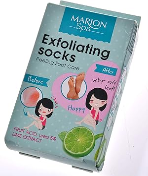 Marion Marion Spa Exfoliating Foot Treatment Socks With Active Liquid 5 Urea AHA Soft Smooth Foot - Image 5