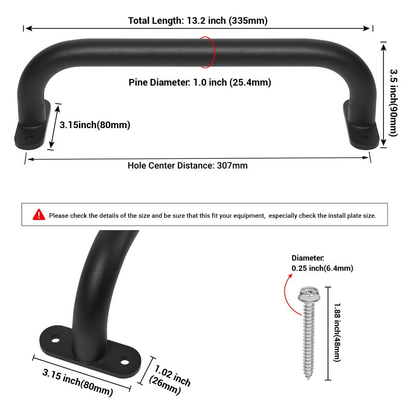 Purife 13 Black Metal Playground Safety Handles Pack of 2  Playset Handles Swing Set Grab Handle Playhouse Grab Bar Hand Grip for Jungle Gym Home Gym Treehouse - Image 3