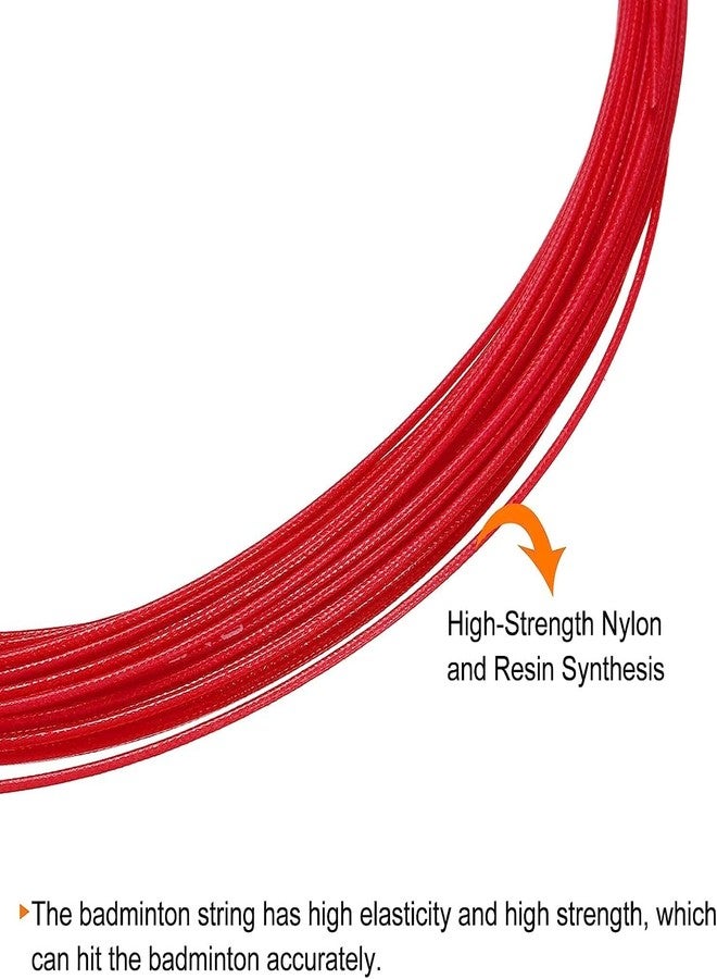 Red Champion Badminton Racket String, High Elastic Nylon and Resin, 0.7mm Diameter, 10.3m Length, 30lbs Tension, Multicolor Pack of 20 - Image 3