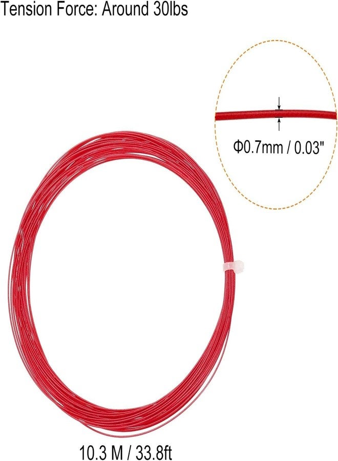 Red Champion Badminton Racket String, High Elastic Nylon and Resin, 0.7mm Diameter, 10.3m Length, 30lbs Tension, Multicolor Pack of 20 - Image 2