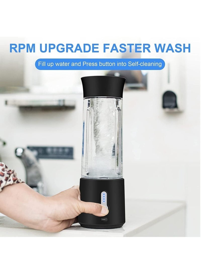 Bukela Portable Mini Rapid Blender 500ml Juicer Jug with Wireless Charging 6 Blades for Smoothies Milkshake Juice Baby Food for Sports, Outdoors, Travel - Cordless, BPA-Free (Black) - Image 5