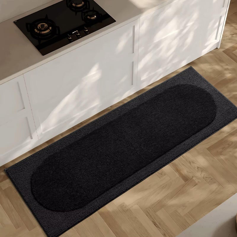 DEXDE Bathroom Rugs 60x24, Extra Soft Absorbent Microfibe Long Bath Rugs, Non Slip Quick Dry Machine Washable Bath Mats Runner for Bathroom Floor Shower, Black - Image 4