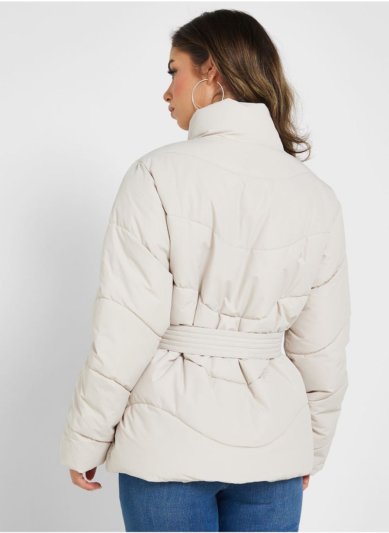 VERO MODA - Tie Detail Belted Jacket - Image 1