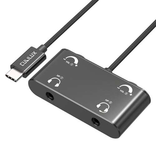 Cubilux USB C Headphone Splitter with Volume Control, Type C to 3.5mm Dual Earphones Audio Splitter for iPhone 17/16/15, iPad Pro 13/12.9/11, iPad Air 13/11, Galaxy S25/S24/S23, Pixel 10/9/8 Pro - Image 1