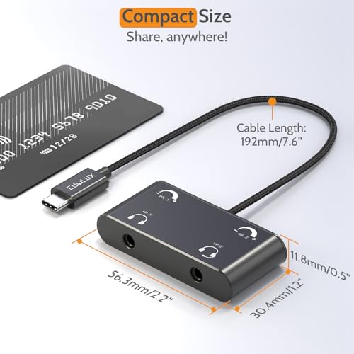 Cubilux USB C Headphone Splitter with Volume Control, Type C to 3.5mm Dual Earphones Audio Splitter for iPhone 17/16/15, iPad Pro 13/12.9/11, iPad Air 13/11, Galaxy S25/S24/S23, Pixel 10/9/8 Pro - Image 4