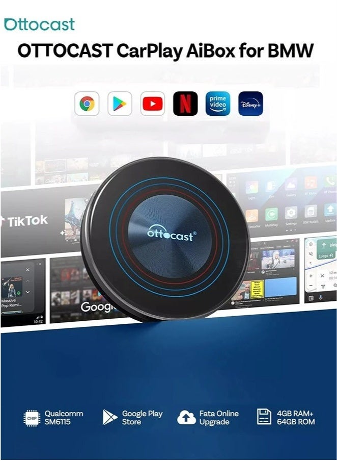 Ottocast OTTOAIBOX i3 Android 13 AI Box Wireless TV Box Support for Youtube Netflix Google Only for BMW Car Accessories - Image 1