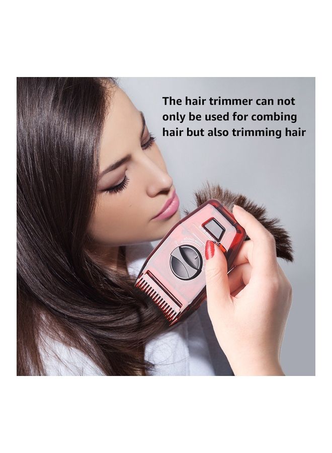 Loquat Manual Hair Trimmer Hairdressing Comb Red/Black 20x9x2cm - Image 5