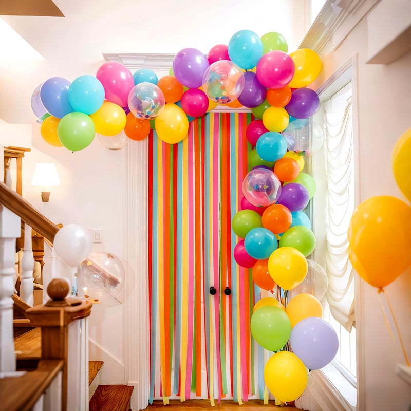 Govpy Multicolor Neon Balloon Arch Garland Kit, Assorted Color Blue Purple Orange Green Pink Green Gold Rainbow Balloon Garland, Colorful Balloon Arch Kit for Kids Carnival Summer Birthday Party Decorations - Image 3