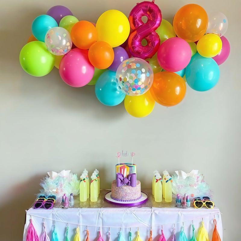 Govpy Multicolor Neon Balloon Arch Garland Kit, Assorted Color Blue Purple Orange Green Pink Green Gold Rainbow Balloon Garland, Colorful Balloon Arch Kit for Kids Carnival Summer Birthday Party Decorations - Image 4