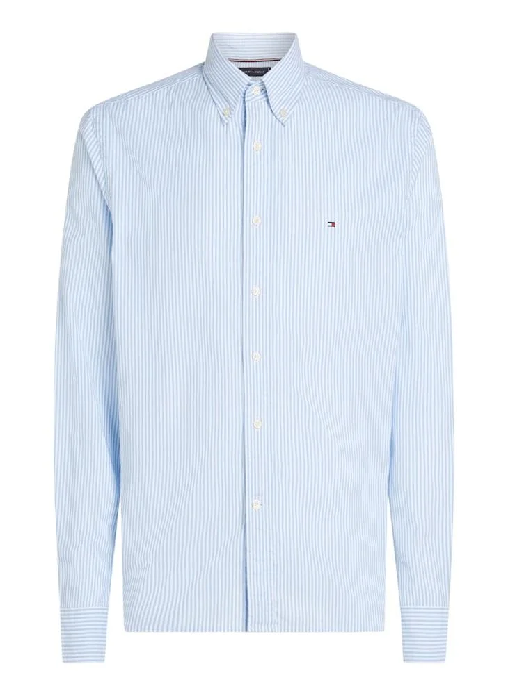 TOMMY HILFIGER Regular Fit Flex Cotton Classic Poplin Stripe Shirt