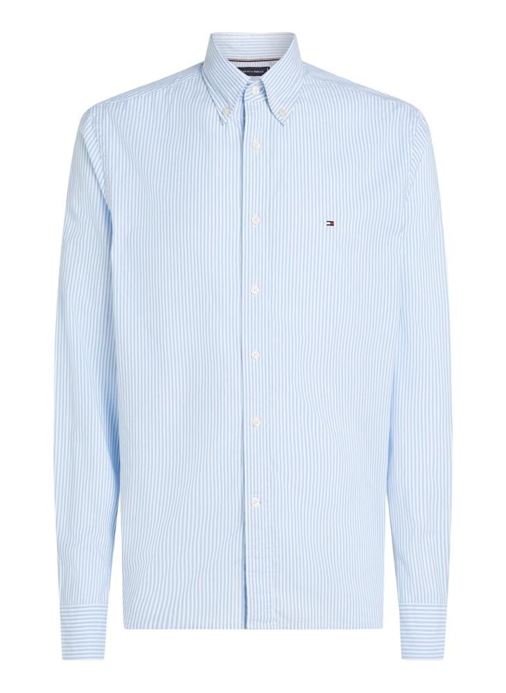 TOMMY HILFIGER - Regular Fit Flex Cotton Classic Poplin Stripe Shirt - Image 1