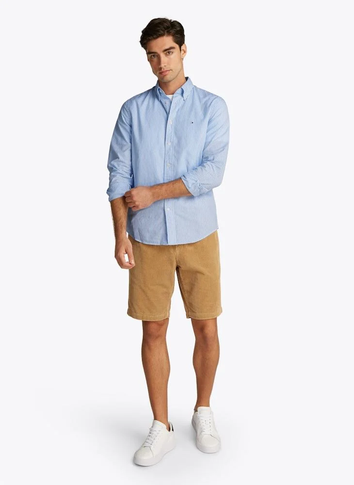TOMMY HILFIGER Regular Fit Flex Cotton Classic Poplin Stripe Shirt