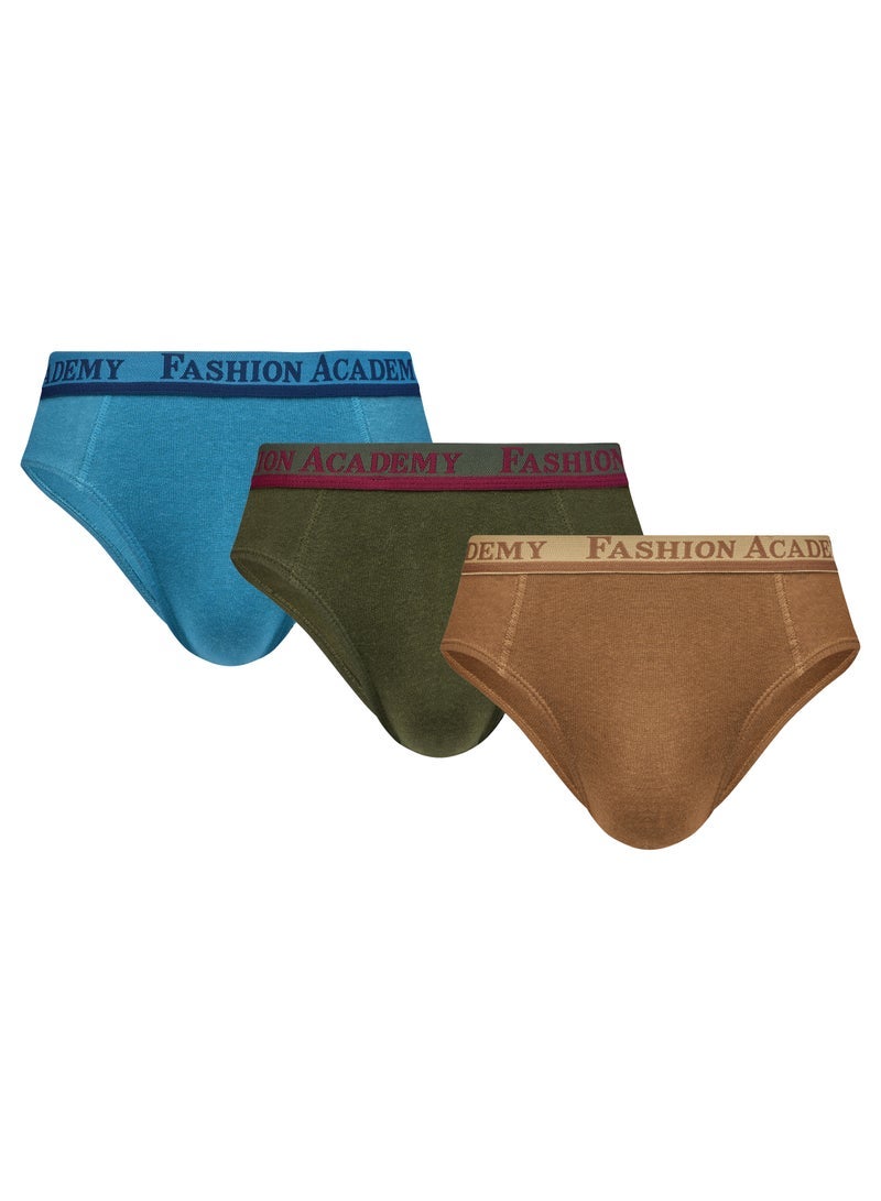 Fashion Academy مجموعة من 3 سراويل داخلية مرنة خارجية للرجال من فاشون أكاديمي، ألوان متنوعة - Image 1