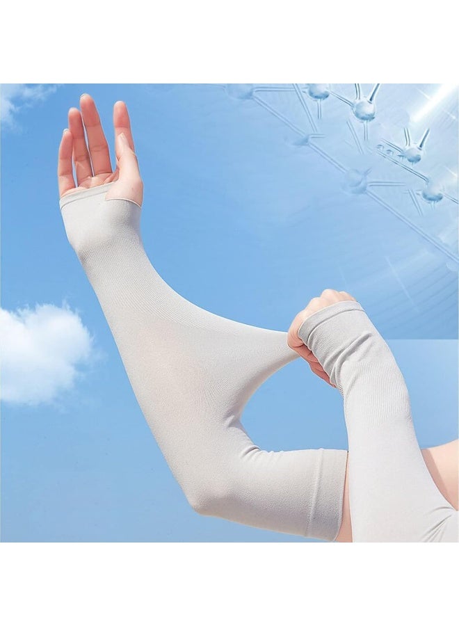 MOMENT 1 Pair Sun Protection Cooling Arm Sleeves With Thumb Holes - Uv Protection Sleeve, Cool Arm Sleeve For Men & Women, Gardening Outdoors Sports Workouts Sunscreen Arm Sleeves - Image 3