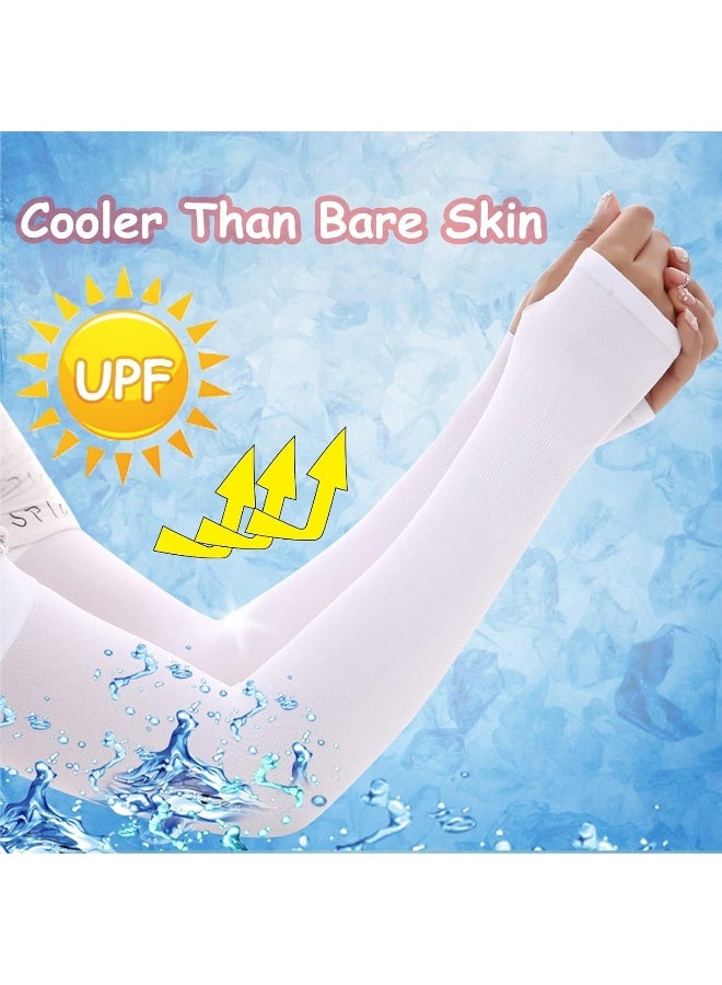 MOMENT 1 Pair Sun Protection Cooling Arm Sleeves With Thumb Holes - Uv Protection Sleeve, Cool Arm Sleeve For Men & Women, Gardening Outdoors Sports Workouts Sunscreen Arm Sleeves - Image 2