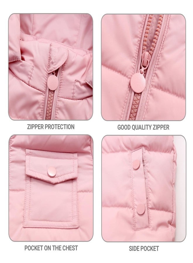 JiAmy Kids Winter Puffer Jacket and Snow Pants Girls 2-Piece Snowsuit Ultralight Skisuit Set, Pink 18-24 Months - Image 3