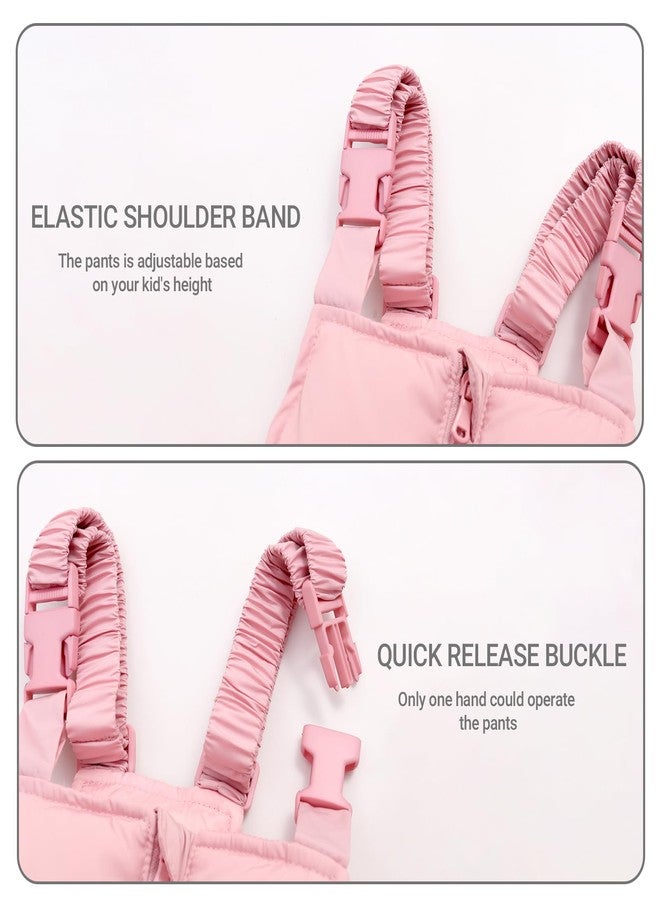 JiAmy Kids Winter Puffer Jacket and Snow Pants Girls 2-Piece Snowsuit Ultralight Skisuit Set, Pink 18-24 Months - Image 4