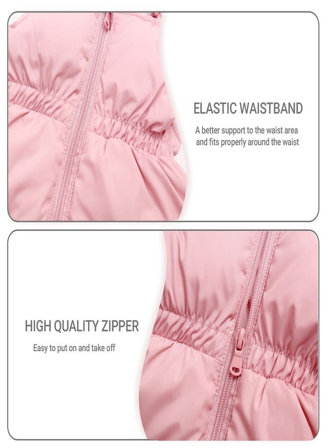 JiAmy Kids Winter Puffer Jacket and Snow Pants Girls 2-Piece Snowsuit Ultralight Skisuit Set, Pink 18-24 Months - Image 5