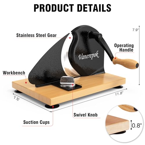 vanerepok Manual Bread Slicer for Homemade Sourdough Bread Versatile Hand Crank Bread Slicer for Sourdough Crusty Bread Etc Stainless Steel Slicers Adjustable Width for Homemade & Commercial Use - Image 2