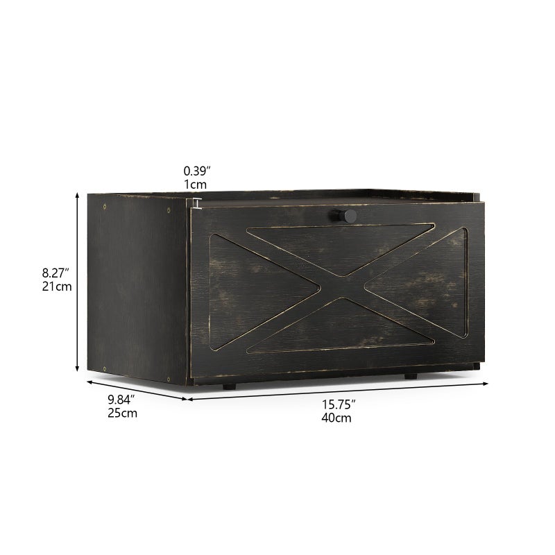Trironsun Bamboo Bread Box for Kitchen Counter Farmhouse Bread Storage Container Large Capacity Bread Storage Bin Bread Holder (Antique Back) - Image 5