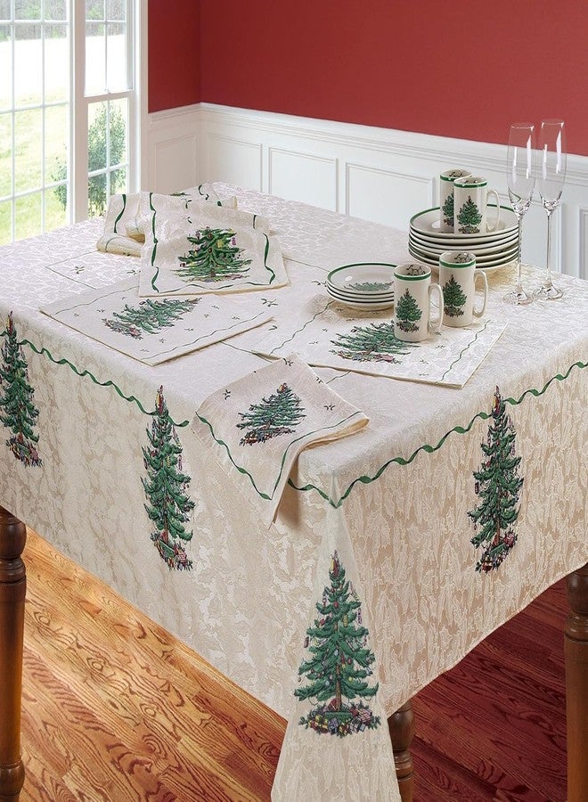 Spode - Fabric Tablecloth, Kitchen Table Accessories, Holiday Home Decor (Spode Christmas Tree Collection, 60" x 144") - Image 2
