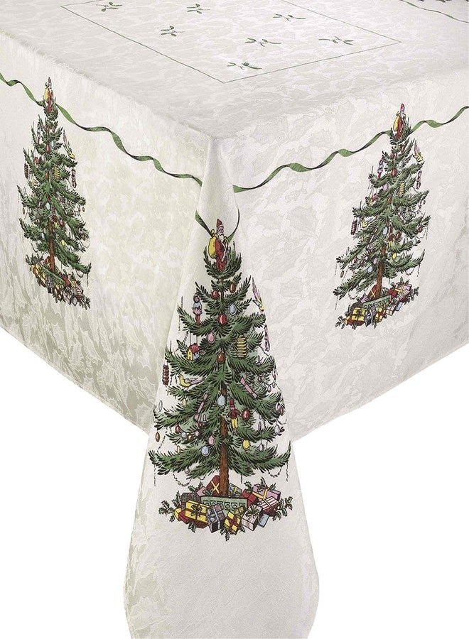 Spode - Fabric Tablecloth, Kitchen Table Accessories, Holiday Home Decor (Spode Christmas Tree Collection, 60" x 144") - Image 1