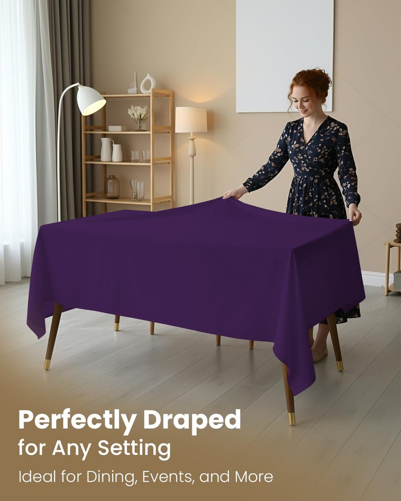 Utopia Kitchen Rectangle Table Cloth 2 Pack(60x102 Inches, Purple), Tablecloth Machine Washable, Polyester Table Cover for Dining, Buffet Parties, Picnics, Events, Weddings and Restaurants - Image 4