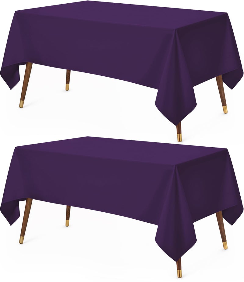 Utopia Kitchen Rectangle Table Cloth 2 Pack(60x102 Inches, Purple), Tablecloth Machine Washable, Polyester Table Cover for Dining, Buffet Parties, Picnics, Events, Weddings and Restaurants - Image 1