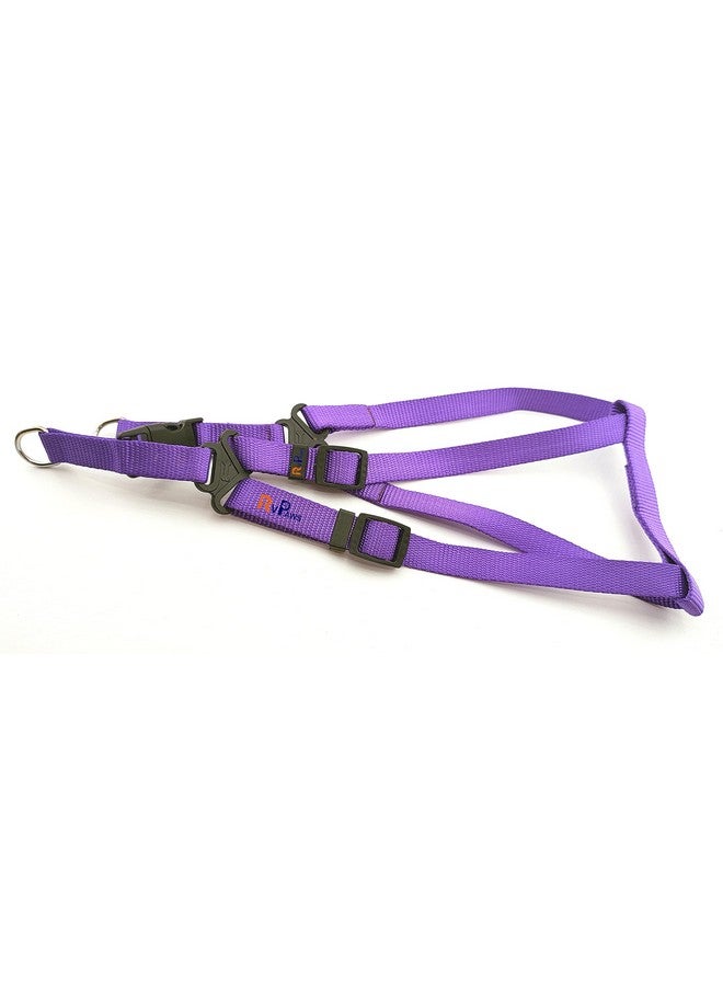 15 Mm Nylon Leash With Harness 0.5 Inch Adjustable Nylon Harness Set Ideal For Small Breed Dog & Puppies - Purple - Image 3
