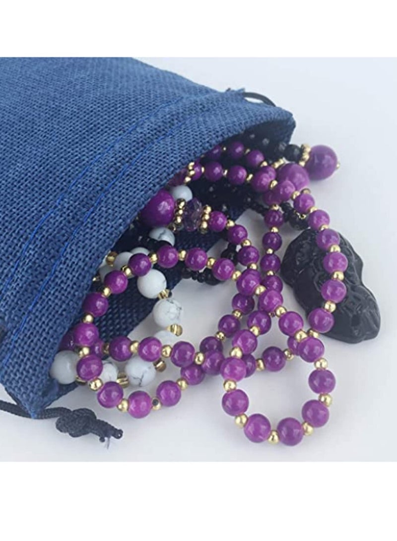 SOLARAE أكياس خيش مع حبل سحب 50 قطعة أكياس صغيرة بحبل سحب وأكياس خيش أكياس مجوهرات هدايا زفاف أكياس تعبئة مجوهرات أكياس جوت مع بطانة قطنية - Image 3