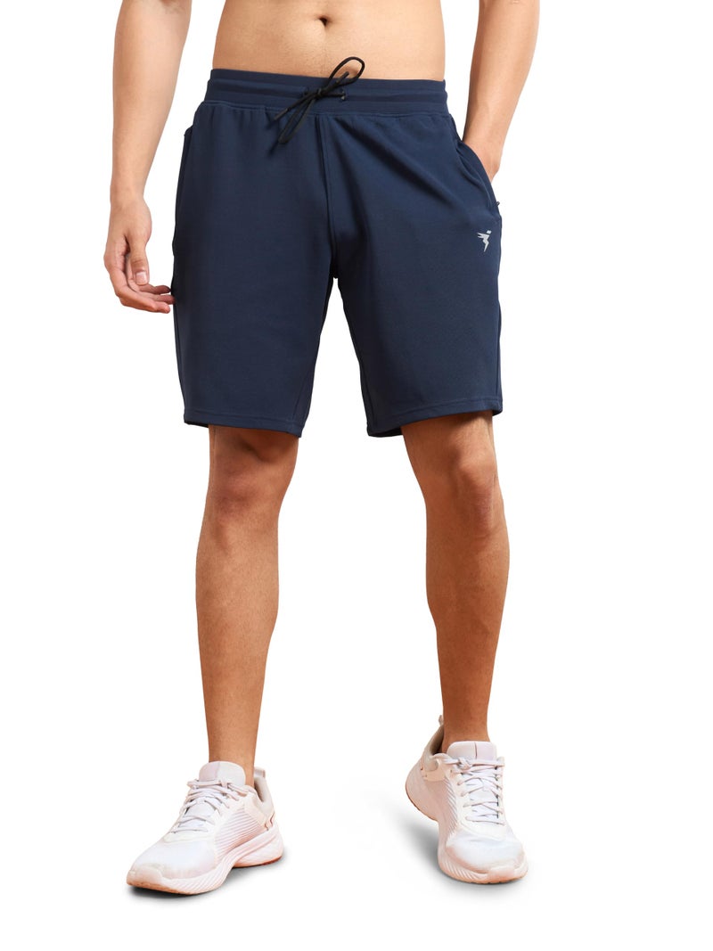TECHNOSPORT Men's Slim Fit Casual Shorts for Gym, Workout & Sports - (P774NVY_Navy_M) - Image 1