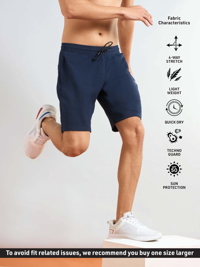 TECHNOSPORT Men's Slim Fit Casual Shorts for Gym, Workout & Sports - (P774NVY_Navy_M) - Image 5
