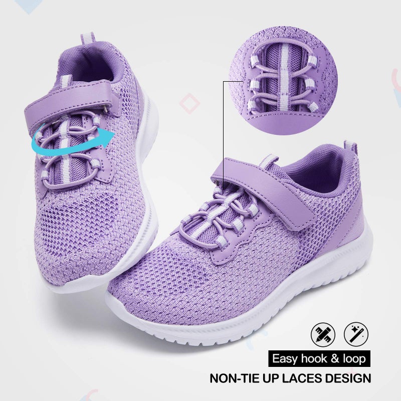 RUNSIDE Kids Shoes, Boys Girls Sneakers Lightweight Athletic Walking/Running Tennis Shoes, Size 1 Big Kid, Purple - Image 5