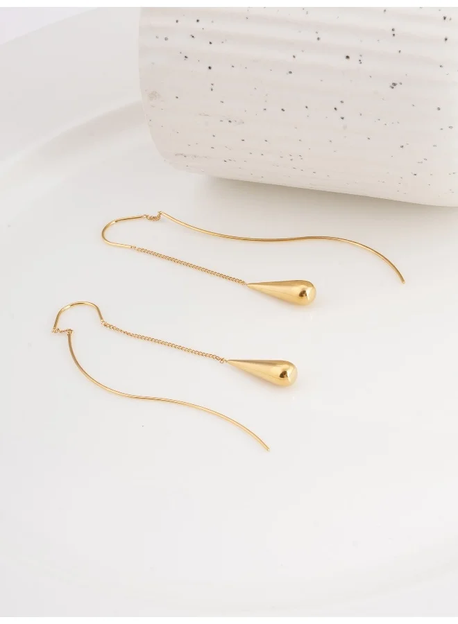بالموناس PALMONAS Gold Water Tassel Drop Earrings for Women | 18K Gold Plated, Waterproof & Anti-Tarnish