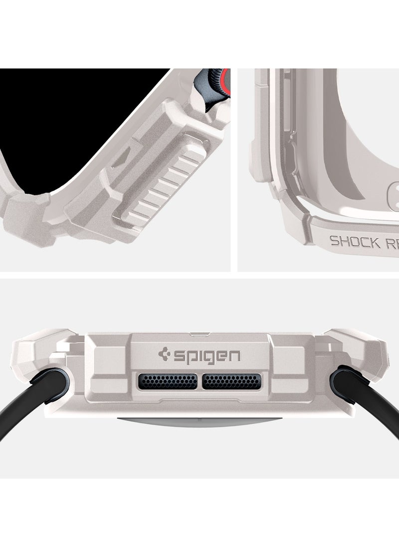 Spigen Rugged Armor for Apple Watch Series 10 (46mm) Case Cover Durable TPU (2024) - Dune Beige  - Image 2