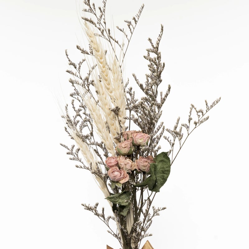 Bluejw Dried Flower Bouquet Wedding Decor - Daisy, Caspia, Statice, Rose - Natural Dried Plants Home Kitchen Arrangement - Image 5