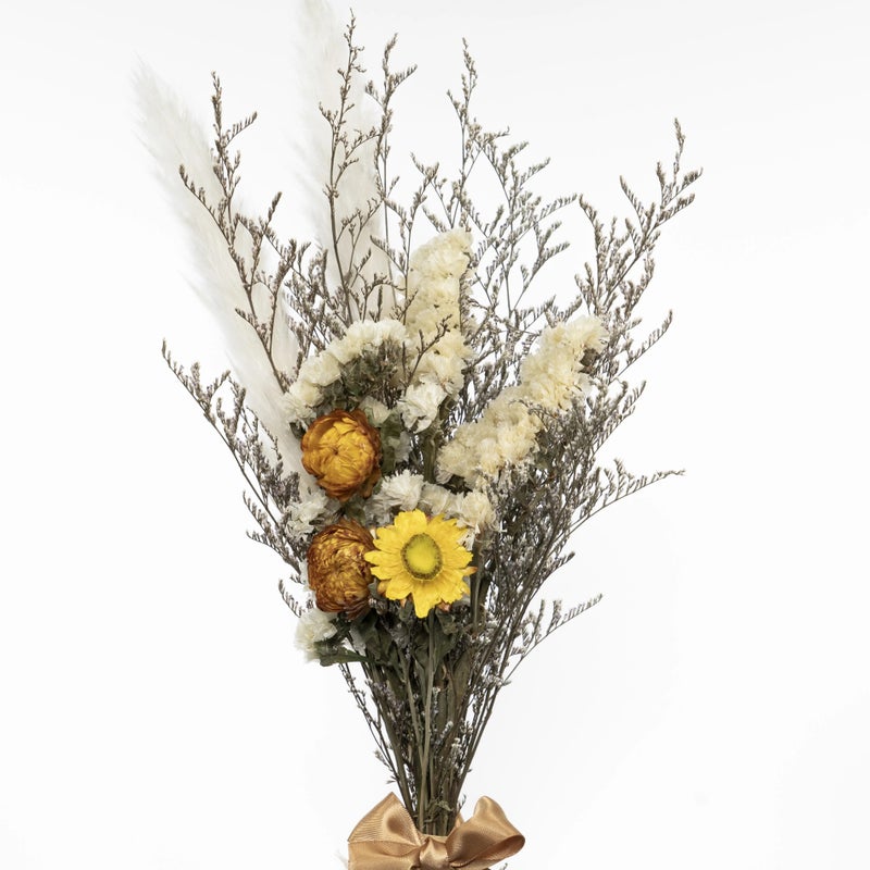Bluejw Dried Flower Bouquet Wedding Decor - Daisy, Caspia, Statice, Rose - Natural Dried Plants Home Kitchen Arrangement - Image 2