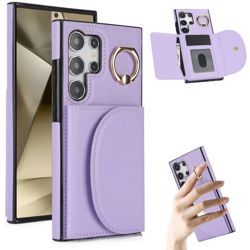 Phone Case | Card Holder | Drop Protection | Shockproof Cover for Samsung Galaxy A72 | Purple - Image 1