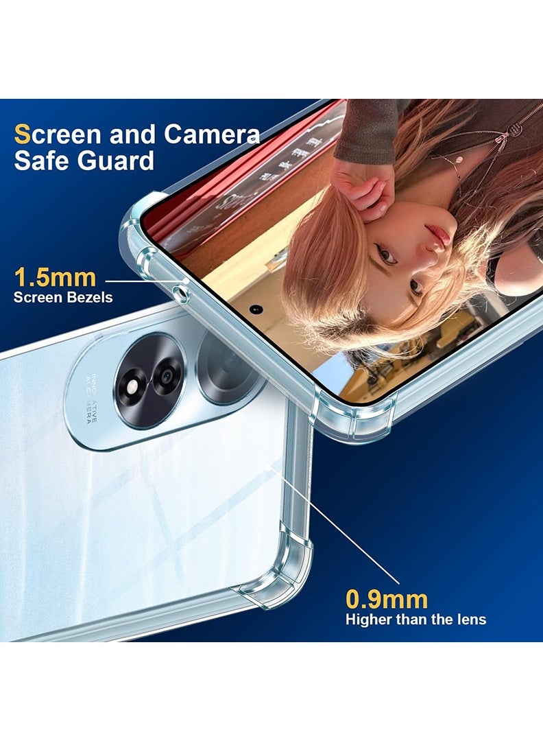 Theodor Oppo A60 Clear Case, Shock-Absorption TPU Cell Phone Cover with Reinforced Corners, Soft Flexible & Crystal Clear Protective Bumper Case - Image 2