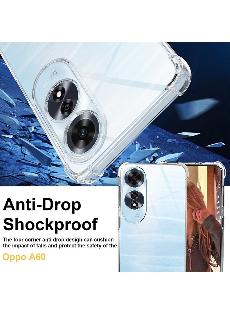 Theodor Oppo A60 Clear Case, Shock-Absorption TPU Cell Phone Cover with Reinforced Corners, Soft Flexible & Crystal Clear Protective Bumper Case - Image 3