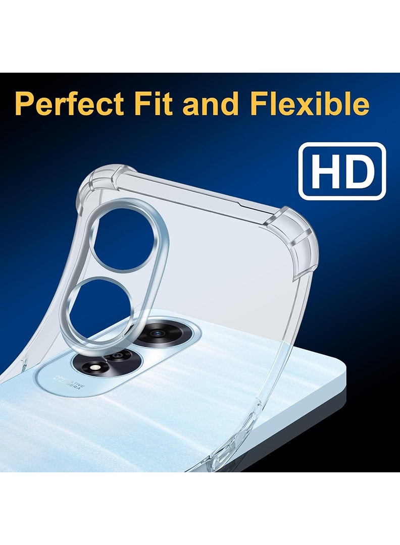Theodor Oppo A60 Clear Case, Shock-Absorption TPU Cell Phone Cover with Reinforced Corners, Soft Flexible & Crystal Clear Protective Bumper Case - Image 4