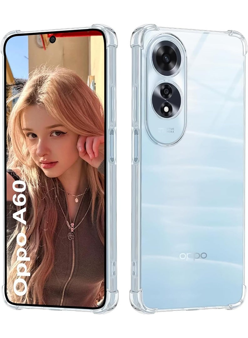 Theodor Oppo A60 Clear Case, Shock-Absorption TPU Cell Phone Cover with Reinforced Corners, Soft Flexible & Crystal Clear Protective Bumper Case - Image 1