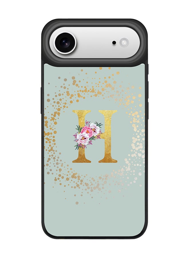 Stylizedd iPhone Air Case, [Compatible with MagSafe] Slim Magnetic cover Phone Case iPhone Air -Custom Monogram Floral - H  (Light Grey ) - Image 1