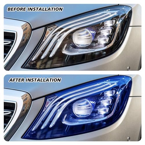 Hirificing Tint Film for Taillight Headlight Fog Light, 12×48 Inches Vinyl Self-Adhesive Car Tail Light Tape, Brake Light Headlight Cover Protection Film Color Shiny Chameleon Sticker (Dark Blue) - Image 4
