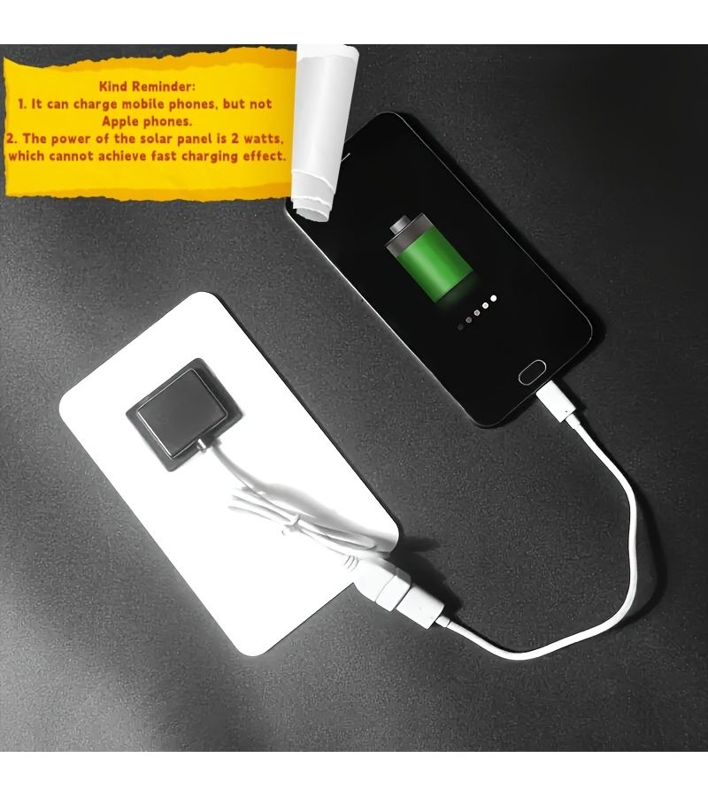 شاحن شمسي محمول بقدرة 5 فولت و2 واط مع واجهة USB للتخييم والتنزه والمشي لمسافات طويلة، إمداد طاقة متنقل للاستخدام الخارجي، قطعة واحدة. - Image 2