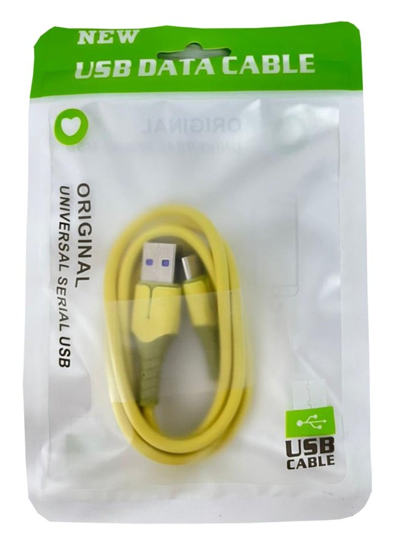 AROAQ 5A Type C Fast Charging Cable Micro USB Charger Yellow - Image 2