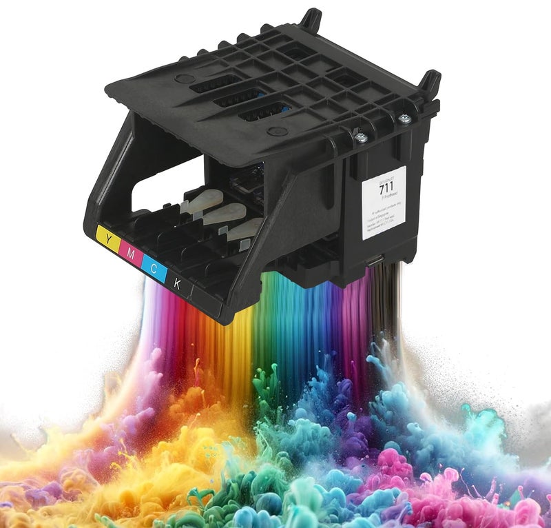 SAIBOYA 711 DesignJet Printhead High Yield Replacement Kit (C1Q10A) for HP DesignJet T530, T525, T520, T130, T125, T120 & T100 Large Format Plotter Printers (with Chip) Print Head - Image 4