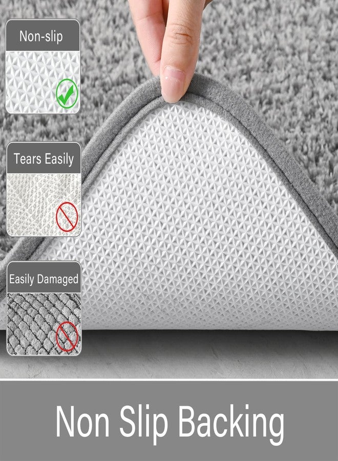 LOCHAS U-Shaped Toilet Rug, 25" x 20" Microfiber Toilet Mats Washable Non Slip, Luxury Contour Bath Rugs for Toilet Soft Absorbent, Gray - Image 5