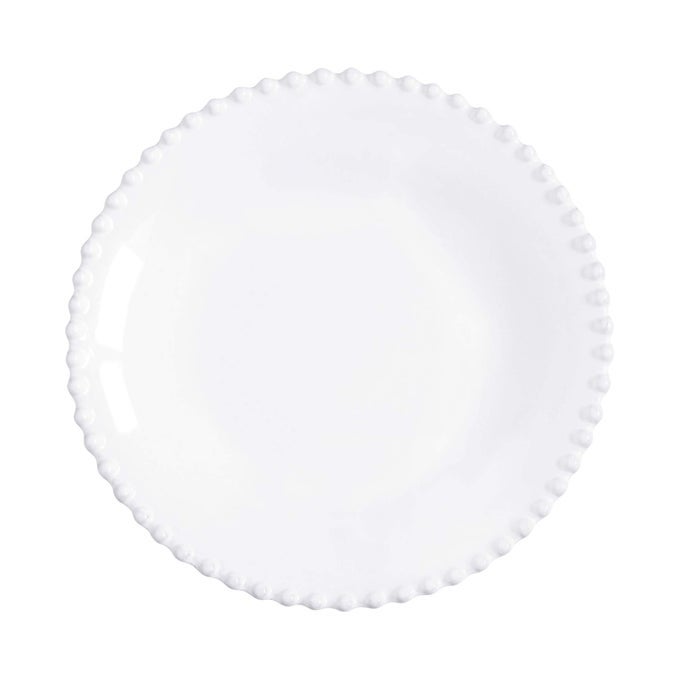 CERAMIC STONEWARE 10 SOUP PASTA PLATE PEARL COLLECTION WHITE MICROWAVE DISHWASHER SAFE DINNERWARE FOOD SAFE GLAZING RESTAURANT QUALITY TABLEWARE