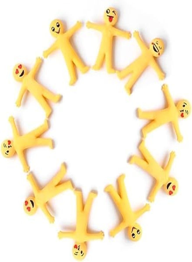 Sluswallow 11Pcs Yellow Stretchy Bendable Man, Stress Relief and Anti-Anxiety Squeeze Sensory for Sensory Motor Aids Games, Decorative Hanging Ornaments - Image 1